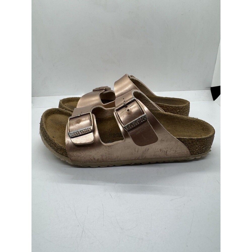 Birkenstock Arizona Footbed Slide size 32 US 1.5 Metallic Buckle Slip On